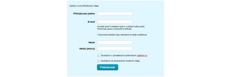 Seznamka Jiskreni.cz registrace