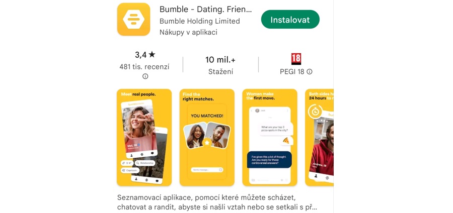 Seznamky aplikace - Bumble