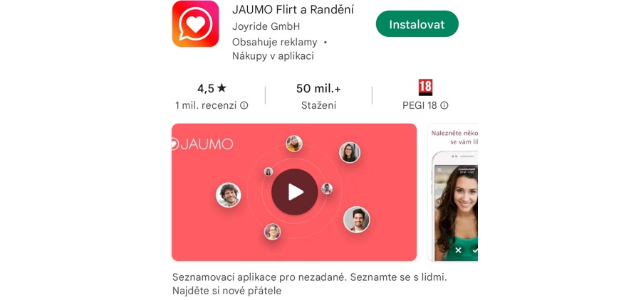 Seznamky aplikace - Jaumo